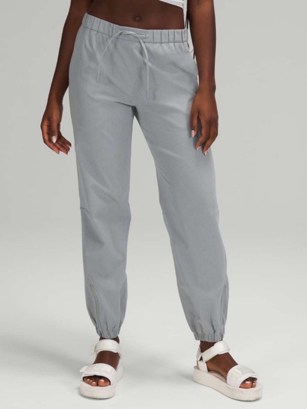 Lululemon Womens Gray Stretch Jogger Pants Drawstring Elastic Waist Size‎ 12
